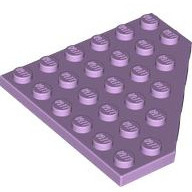 Lego destička 6x6 roh uříznutý, levandulová (6329414, 6490169)